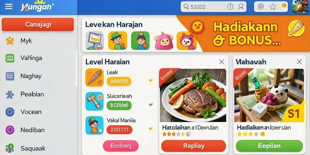 Tangkapan layar pertama menampilkan antarmuka utama game 55RT.