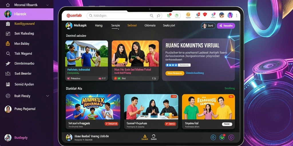 Tampilan utama game dengan pilihan permainan yang menarik.